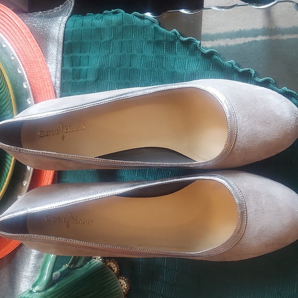 Cole Haan Gray Heels with Silver Block Heel - Picture 4 of 9